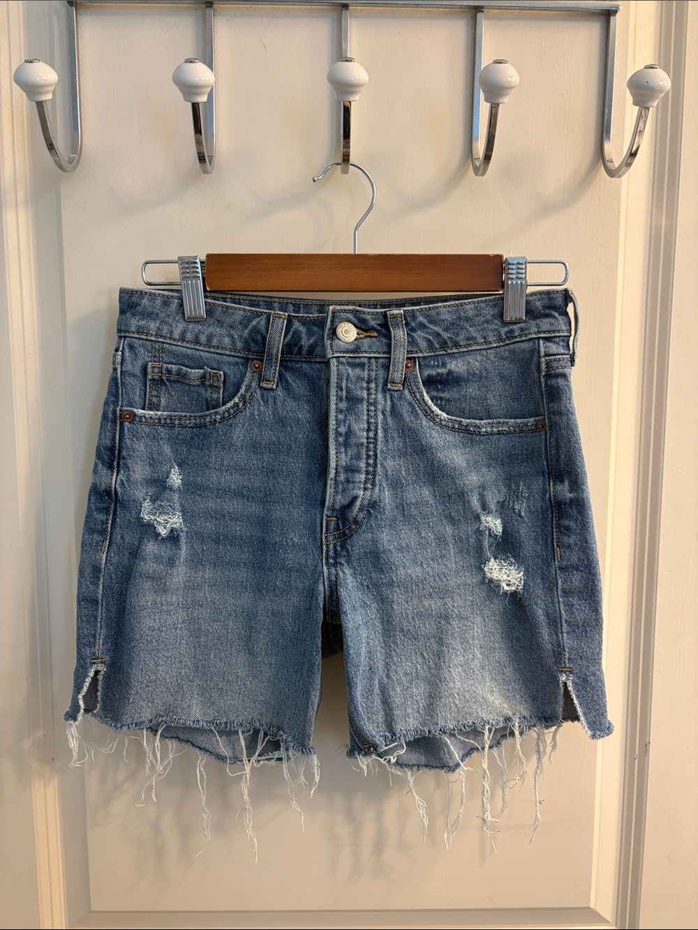 Old Navy Distressed Light Blue Denim Shorts